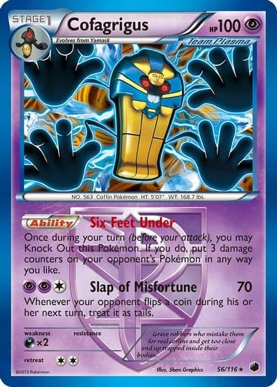 Cofagrigus (Team Plasma) (56) Plasma Freeze Pokemon card