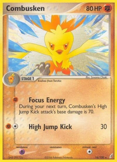 Combusken Crystal Guardians Pokemon card