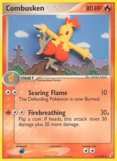 Combusken Crystal Guardians Pokemon card