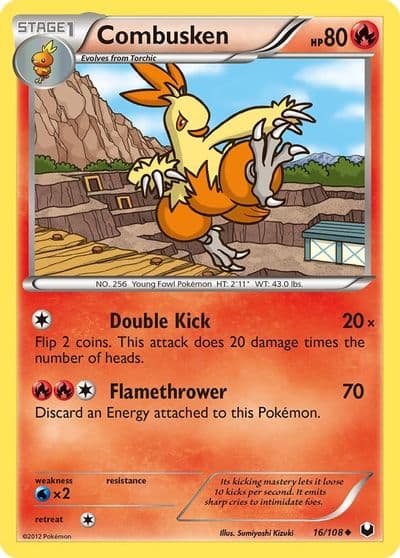 Combusken Dark Explorers Pokemon card