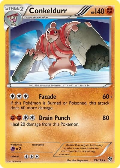 Conkeldurr Plasma Storm Pokemon card