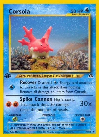 Corsola Neo Discovery Pokemon card