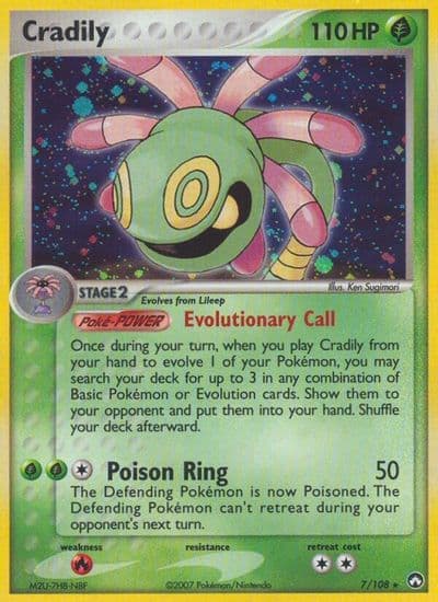 Cradily Power Keepers Pokemon card