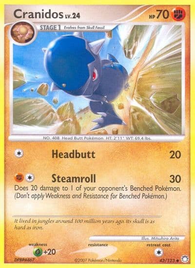 Cranidos Mysterious Treasures Pokemon card