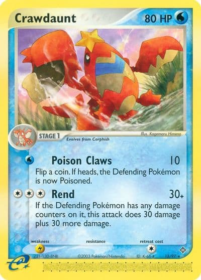 Crawdaunt Dragon Pokemon card