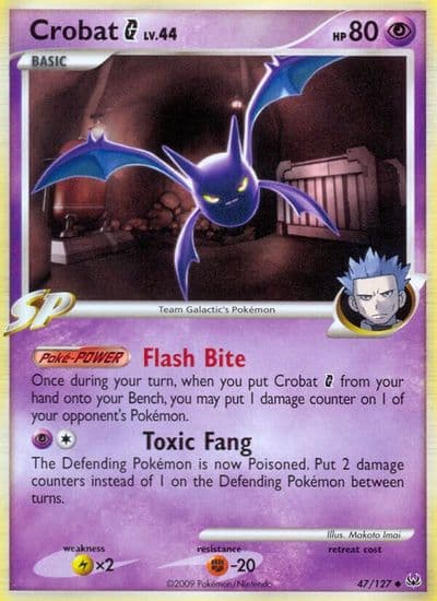 Crobat G Platinum Pokemon card