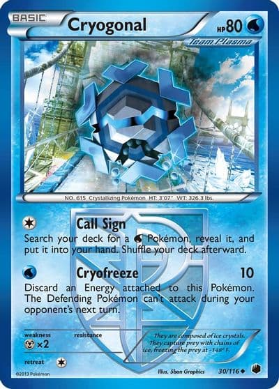 Cryogonal (Team Plasma) Plasma Freeze Pokemon card