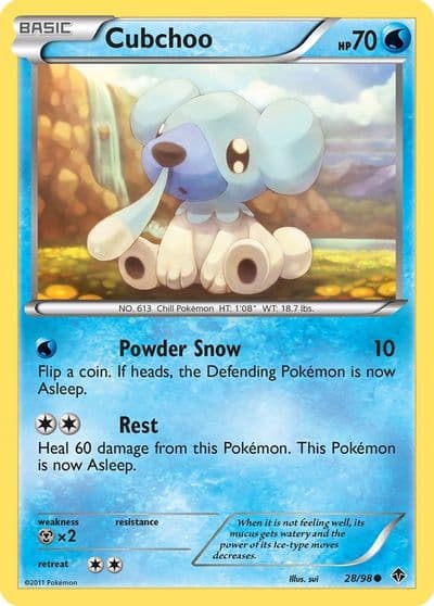 Cubchoo (28) Emerging Powers Pokemon card