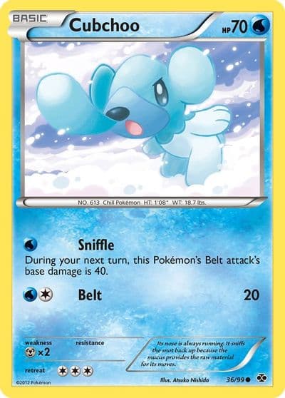 Cubchoo Next Destinies Pokemon card