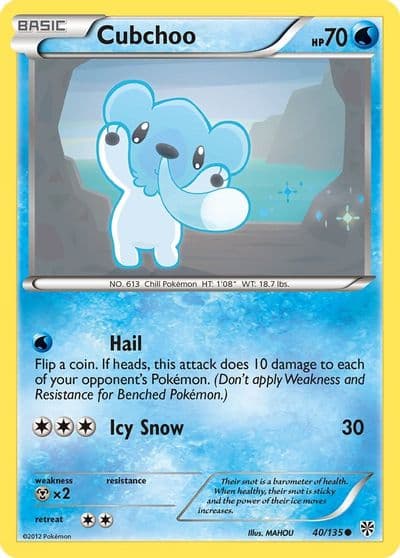 Cubchoo Plasma Storm Pokemon card