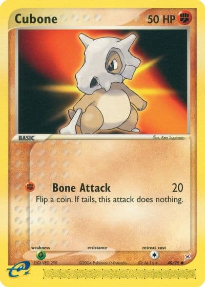 Cubone Team Magma vs Team Aqua Pokemon card