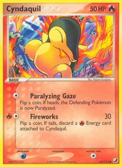 Cyndaquil Unseen Forces Pokemon card
