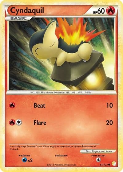 Cyndaquil HeartGold SoulSilver Pokemon card