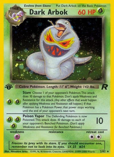 Dark Arbok (2) Team Rocket Pokemon card