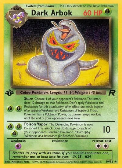 Dark Arbok (19) Team Rocket Pokemon card