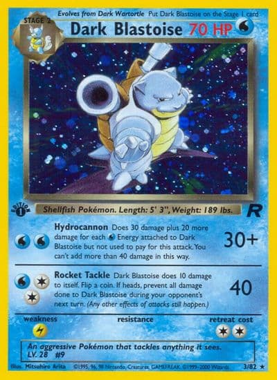 Dark Blastoise (3) Team Rocket Pokemon card