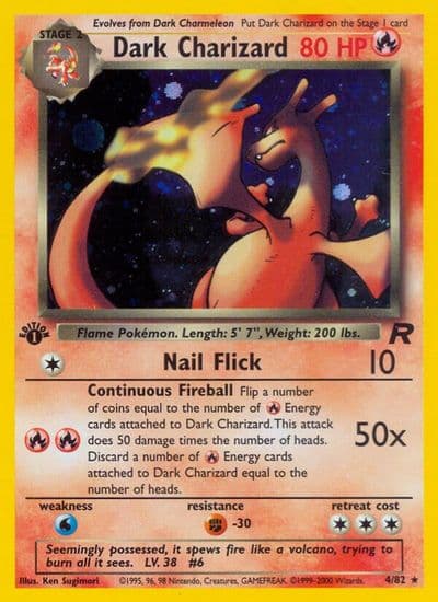 Dark Charizard (4) Team Rocket Pokemon card