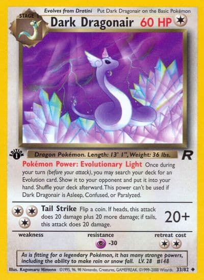 Dark Dragonair Team Rocket Pokemon card
