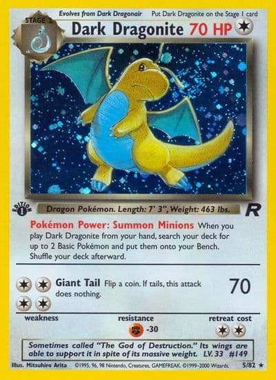 Dark Dragonite (5) Team Rocket Pokemon card