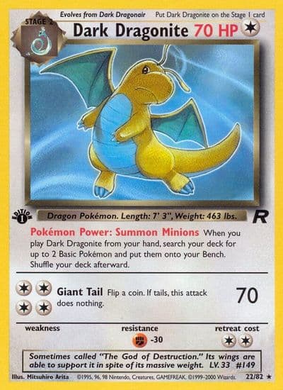 Dark Dragonite (22) Team Rocket Pokemon card