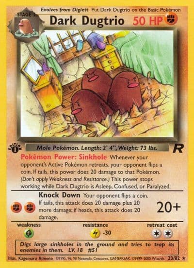 Dark Dugtrio (23) Team Rocket Pokemon card