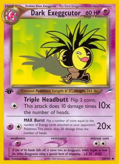 Dark Exeggcutor Neo Destiny Pokemon card