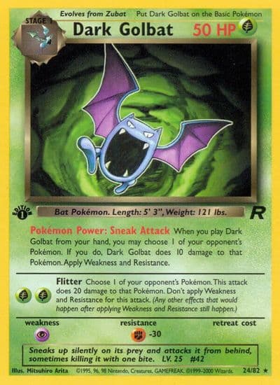 Dark Golbat (24) Team Rocket Pokemon card