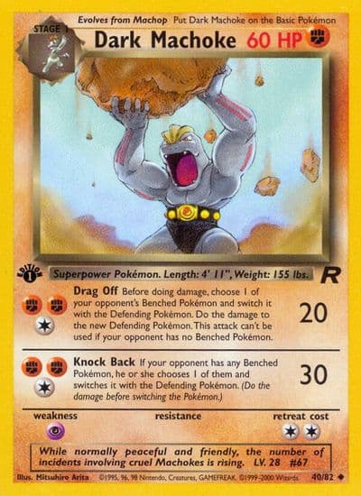 Dark Machoke Team Rocket Pokemon card