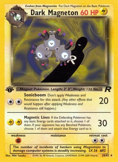 Dark Magneton (28) Team Rocket Pokemon card