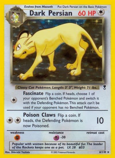 Dark Persian Legendary Collection Pokemon card