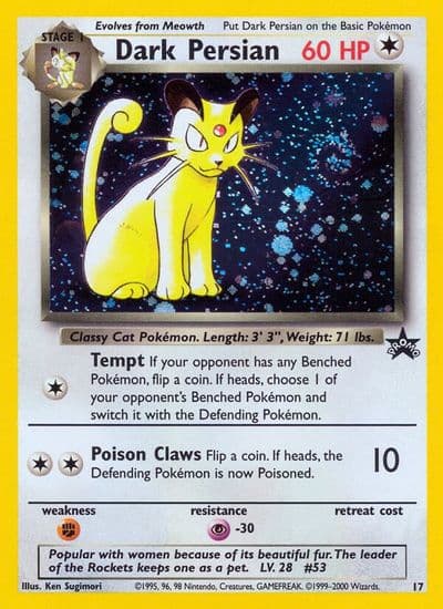 Dark Persian WoTC Promo Pokemon card