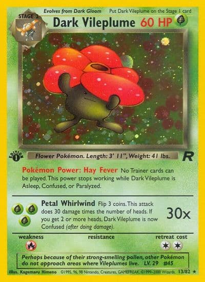 Dark Vileplume (13) Team Rocket Pokemon card