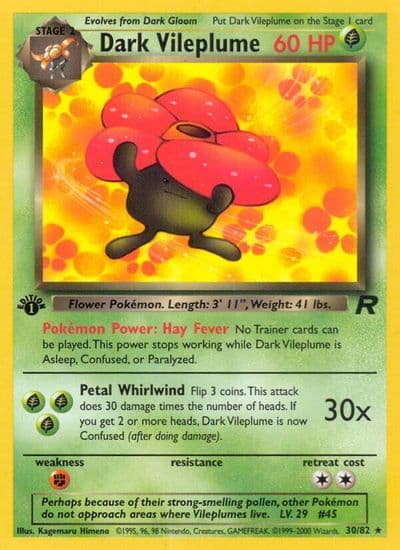 Dark Vileplume (30) Team Rocket Pokemon card