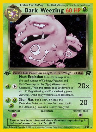 Dark Weezing (14) Team Rocket Pokemon card