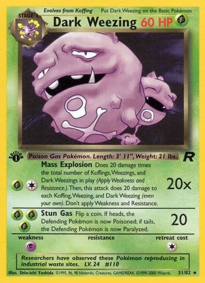 Dark Weezing (31) Team Rocket Pokemon card