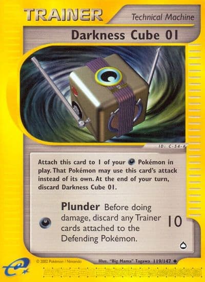 Darkness Cube 01 Aquapolis Pokemon card