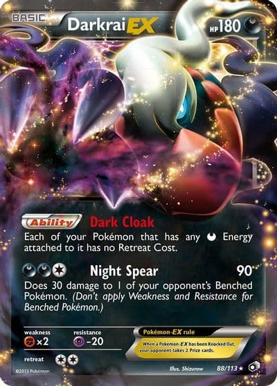 Darkrai EX Legendary Treasures Pokemon card