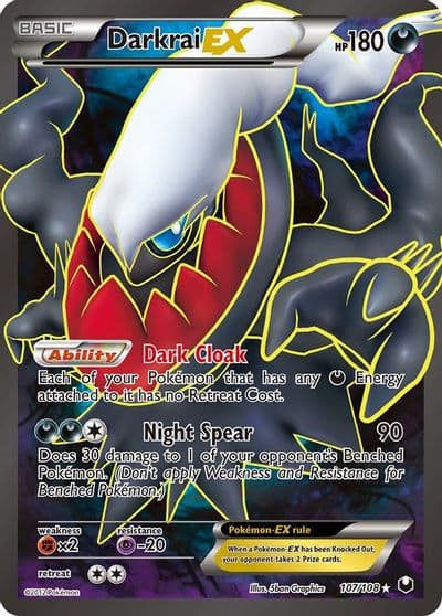 Darkrai EX (107 Full Art) Dark Explorers Pokemon card