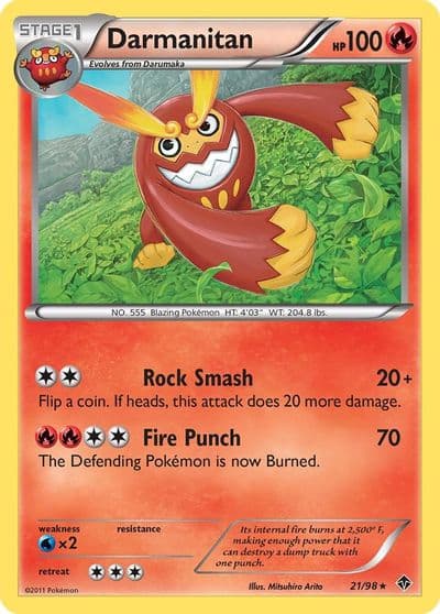 Darmanitan Emerging Powers Pokemon card
