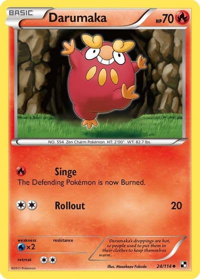 Darumaka (24) Black and White Pokemon card