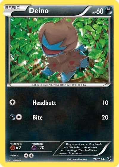 Deino Noble Victories Pokemon card