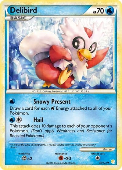 Delibird HeartGold SoulSilver Pokemon card