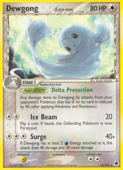 Dewgong (Delta Species) Dragon Frontiers Pokemon card