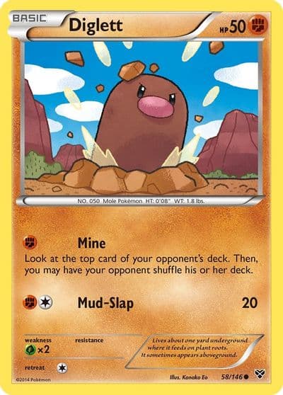 Diglett XY Base Set Pokemon card