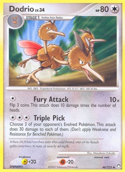 Dodrio Mysterious Treasures Pokemon card