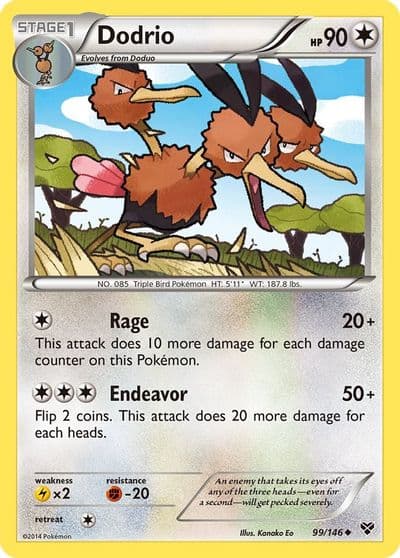 Dodrio XY Base Set Pokemon card