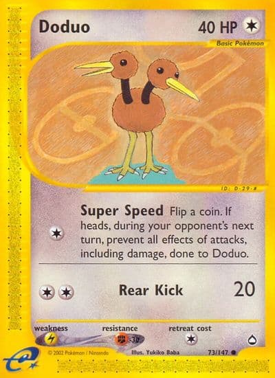 Doduo Aquapolis Pokemon card
