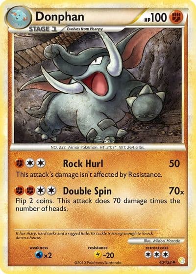 Donphan HeartGold SoulSilver Pokemon card