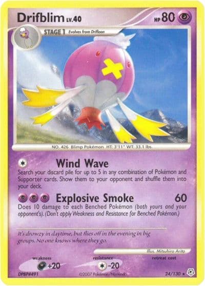 Drifblim Diamond and Pearl Pokemon card