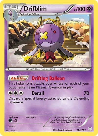 Drifblim Plasma Blast Pokemon card